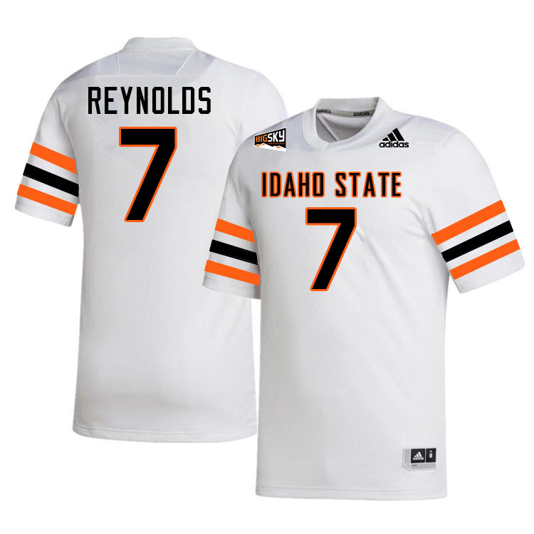Idaho State Bengals #7 Nathan Reynolds College Football Jerseys,Uniforms Stitched-White